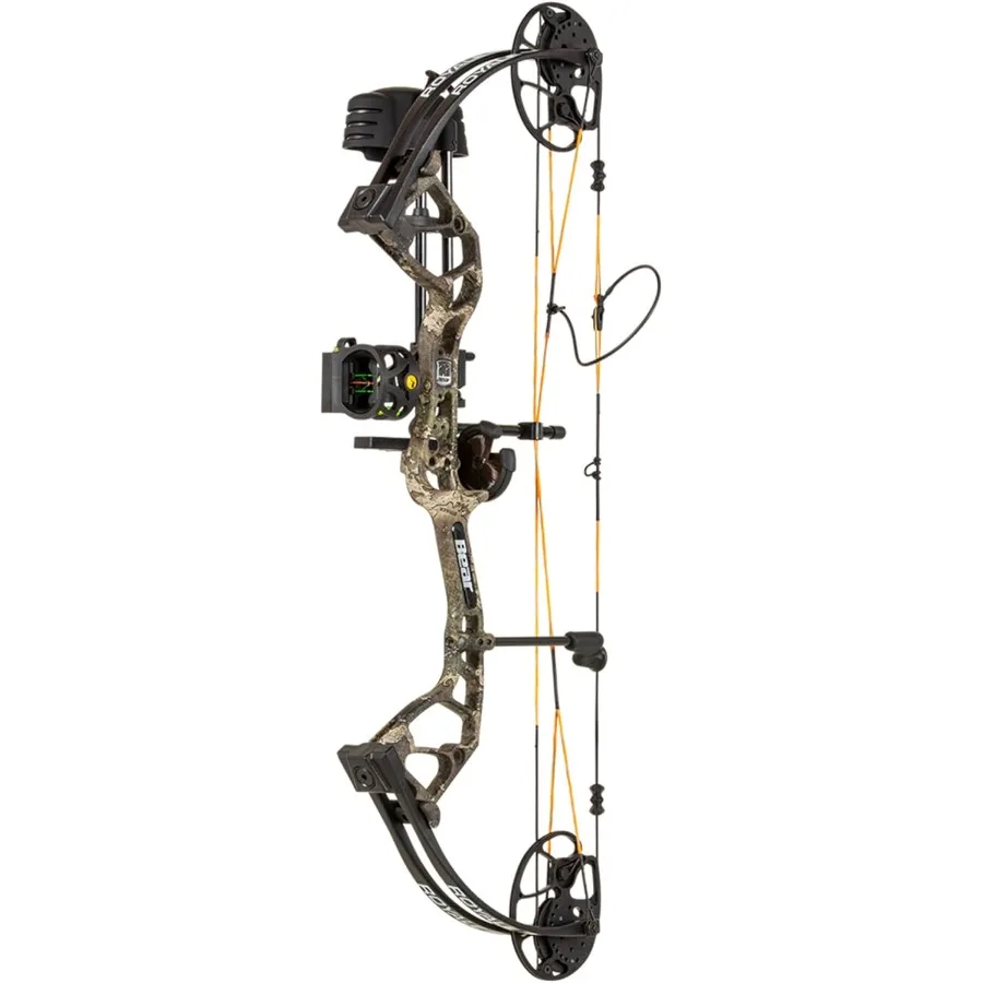 

Bear Archery Royale Ready to Hunt Compound Bow Package for Adults and Youth 12 - 27 Draw Length 5-50 Lbs Draw Weight Up to 290