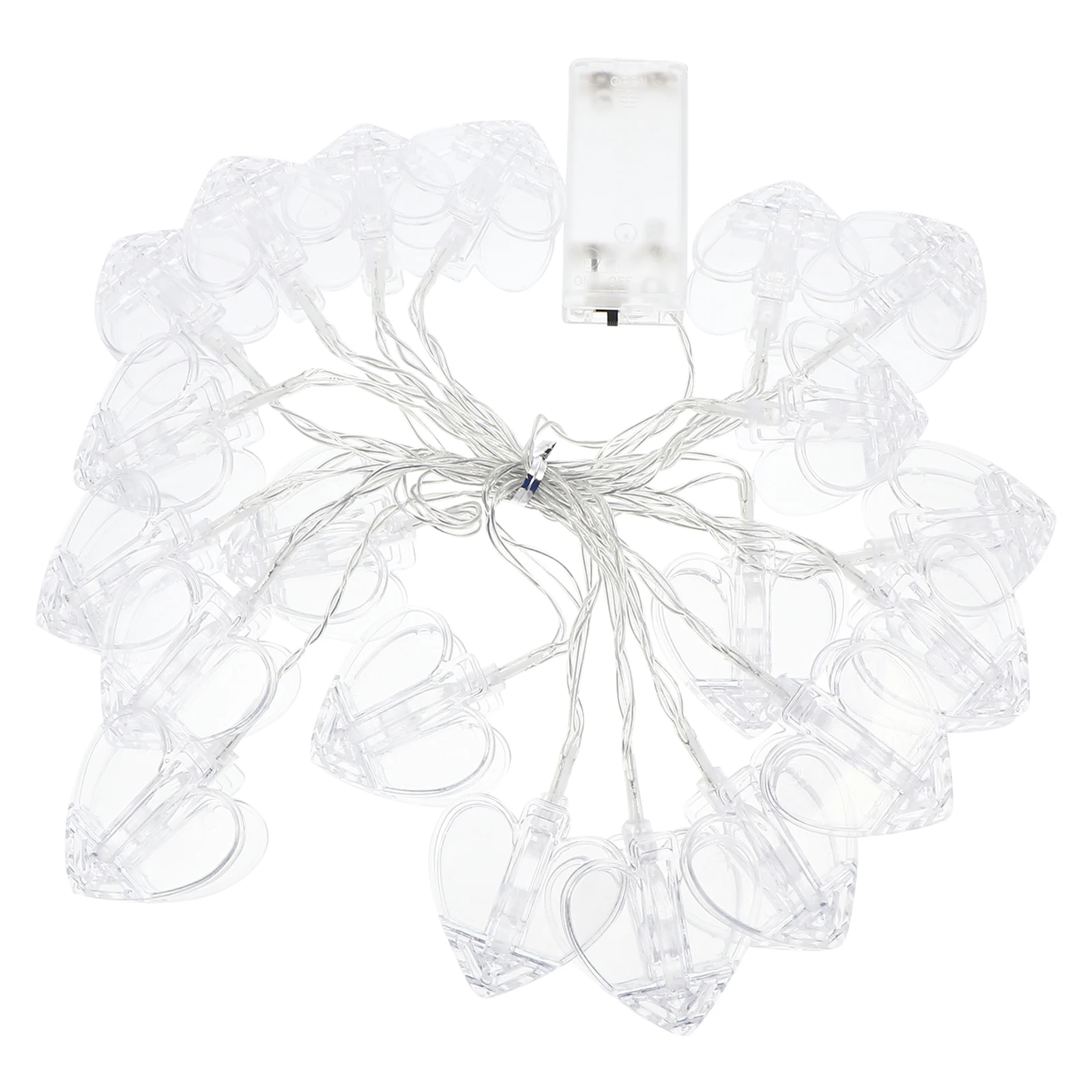 

Heart Shape Photo Clip String Lights 10 Clips Box Living Room Bedroom Dorm Gallery Party Holiday Decor Warm LED
