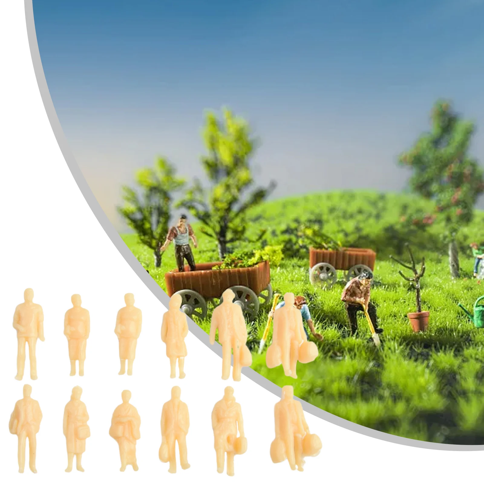 60-pcs Model Figures 1:87 Unpainted H0 Figures Standing H0 Accessories Plastic For Railway And Building Layout For DIY Landscape