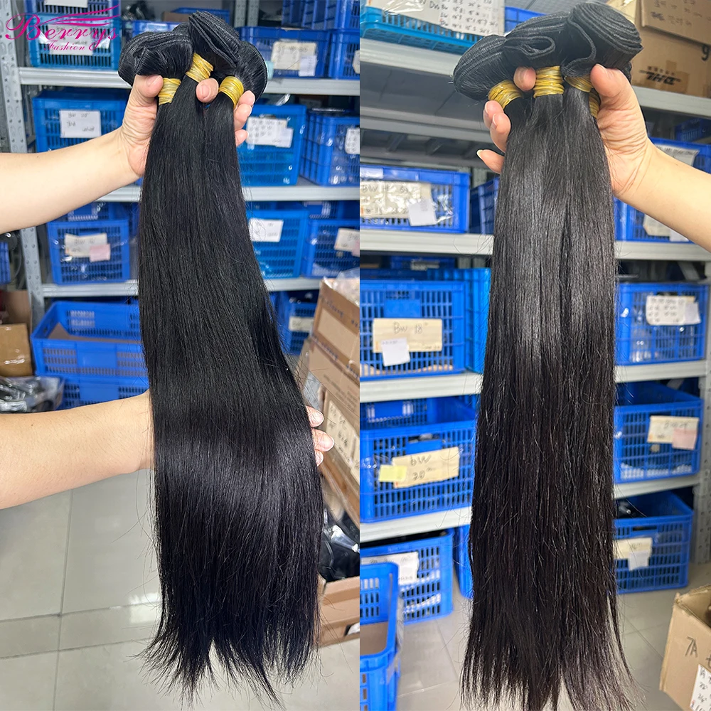 Berrys Fashion Hair Cambodia Straight  Virgin Hair Weave Nature 1B 100% Human Hair Extension 10-30inch for Black Girls