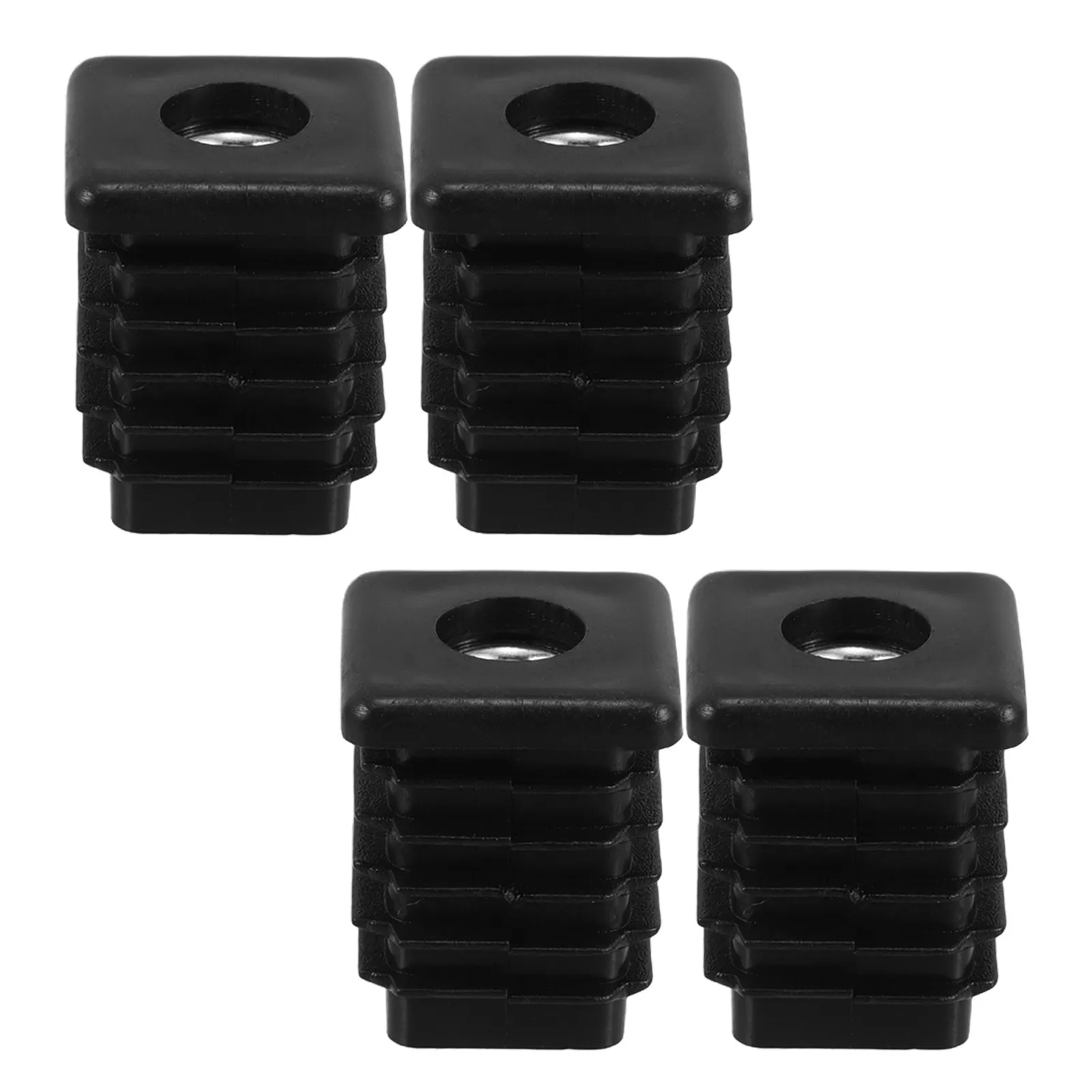 4Pcs Tube M8 Threaded Plastic End Caps for Furniture Legs Chair Feet Machinery Electronics Tubing End