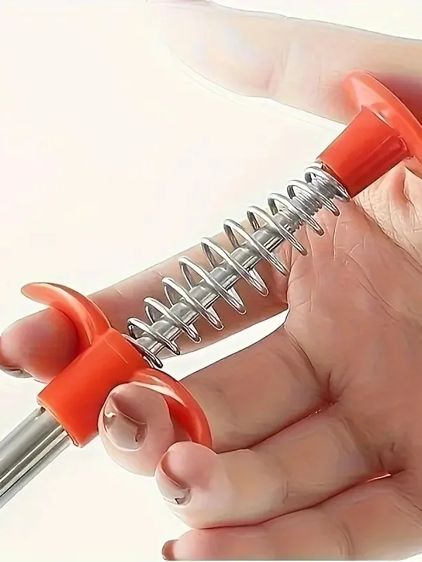 Leistungsstarke 4-Klauen-Sanitärschlange aus Metall, flexibler Abflussreiniger für Waschbecken, Toilette und Waschbecken. Griff mit leicht zu greifen.