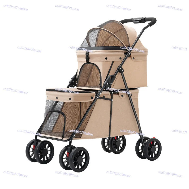 

Pet stroller double-decker lightweight foldable dog cat outdoors small and medium-sized dog stroller