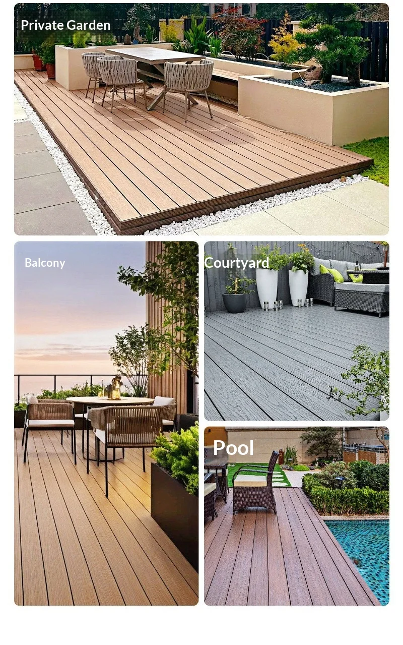 Outdoor Wood-Plastic Composite Flooring, Second-Generation Co-Extruded WPC for Outdoor Terraces, Balconies, and Courtyards.