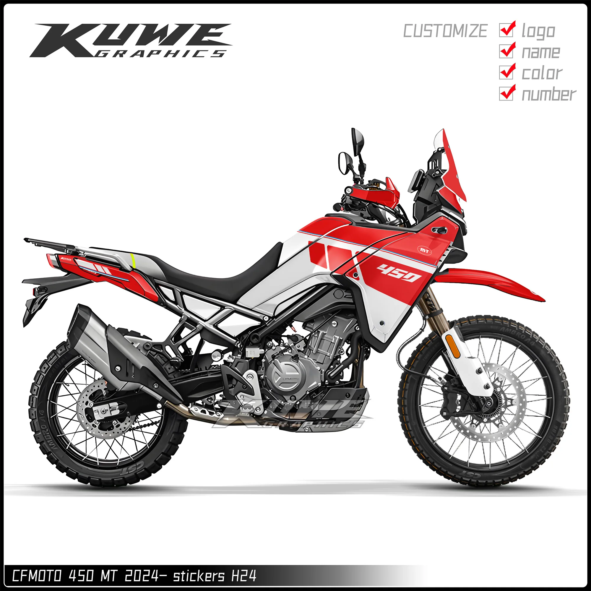 Suitable for Cfmoto 450Mt 2024- Graphics Kit Decals Kit Sticker H24
