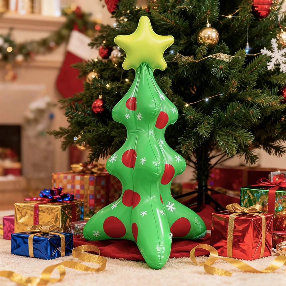 1-delige PVC kerst opblaasbare staande kerstboom buiten vakantie decoratie feestelijke benodigdheden 3D-basis inbegrepen