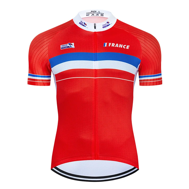 Team France Cycling Maillot MTB Jersey Pro Bicycle Clothing Quick Dry Summer T-Shirt Men\'s Short Mountain Bike Clothes Sportwear