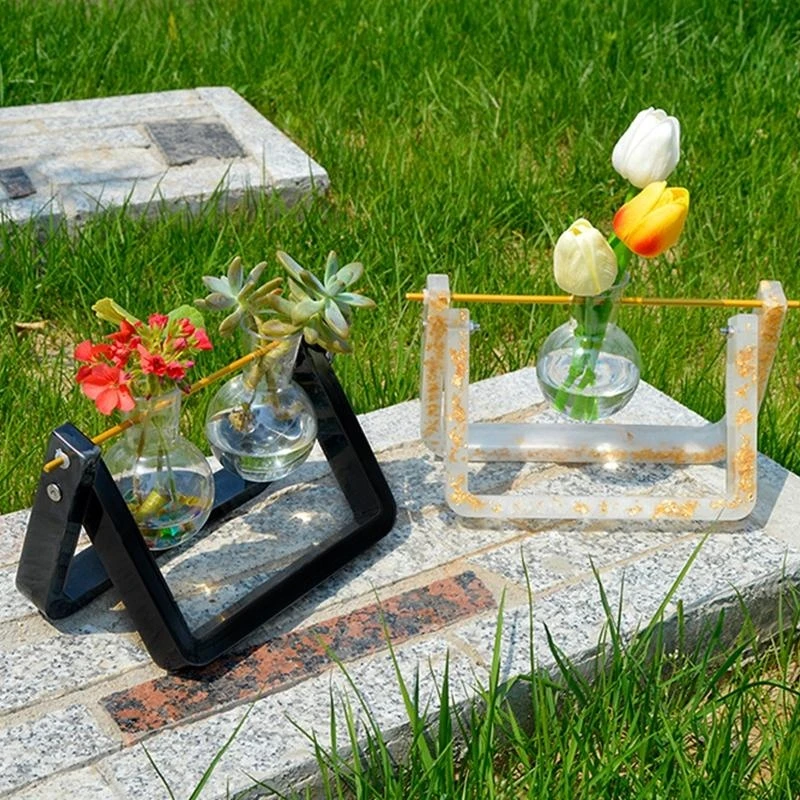 

J78F Vase Stand Mold Bulb Vase for Hydroponics Plant Desktop Glass Planter Decoration