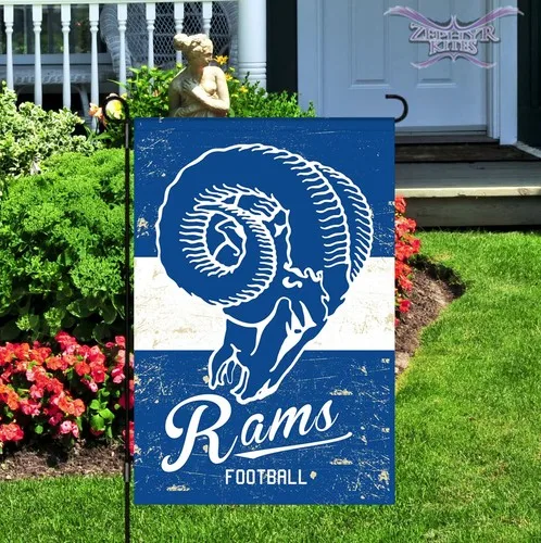 Vintage Los Angeles Rams garden flag 12" x 18" Double sided Officially Licensed qqp