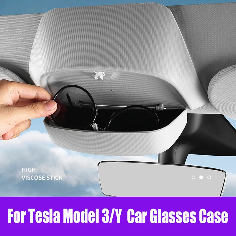 For Tesla Model 3 Y Car Glasses Box to Store Sunglasses Accessories to Tesla 2016-2022 Decorate Special Driving Artifact  Parts