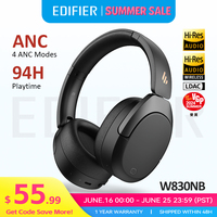 Edifier W830NB Wireless Headphones Bluetooth 5.4 Active Noise Cancelling Hi-Res Over-Ear Headset LDAC Foldable -45dB ANC 94H