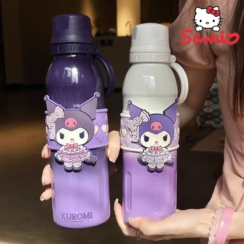 

HelloKitty Kuromi Anime Kawaii Sanrio Ins Fashion Water Cup Cute Cinnamoroll Straw Insulated Water Bottle Gifts for Kids