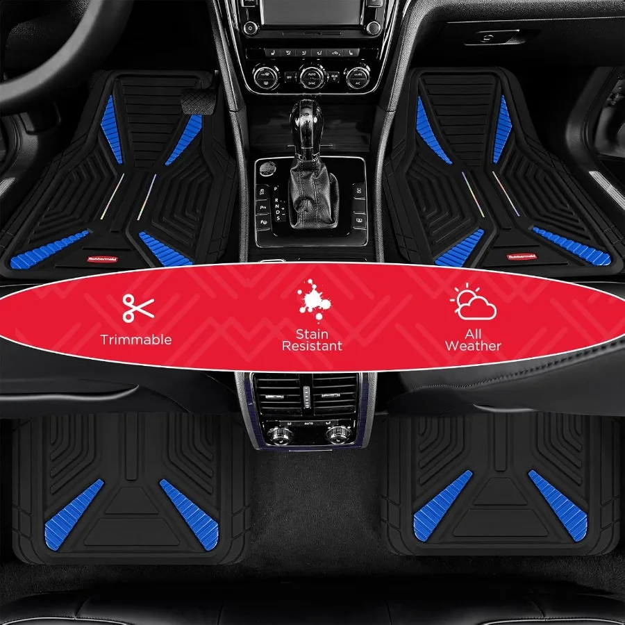 Car Mat Full Set Universal TrimtoFit HeavyDuty Car Floor Mats 4Piece Set for All Weather Protection Durable Rubber Mat for Cars