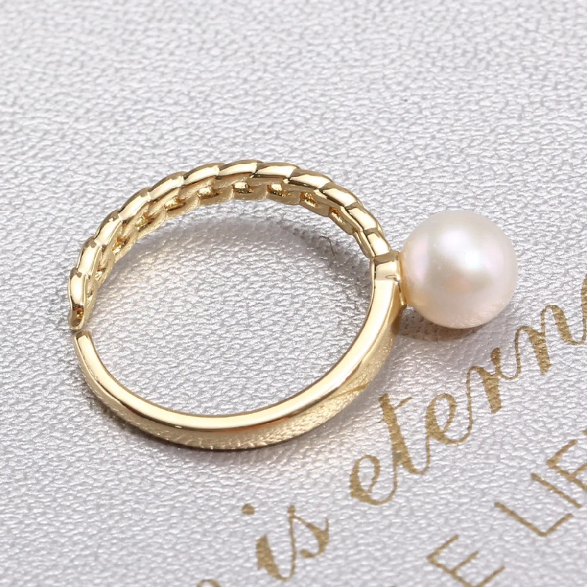 14K&18K Gold Filled Brass Half‑Twisted Open Ring Base Elegant For Women DIY Freshwater Pearl Jewelry Making