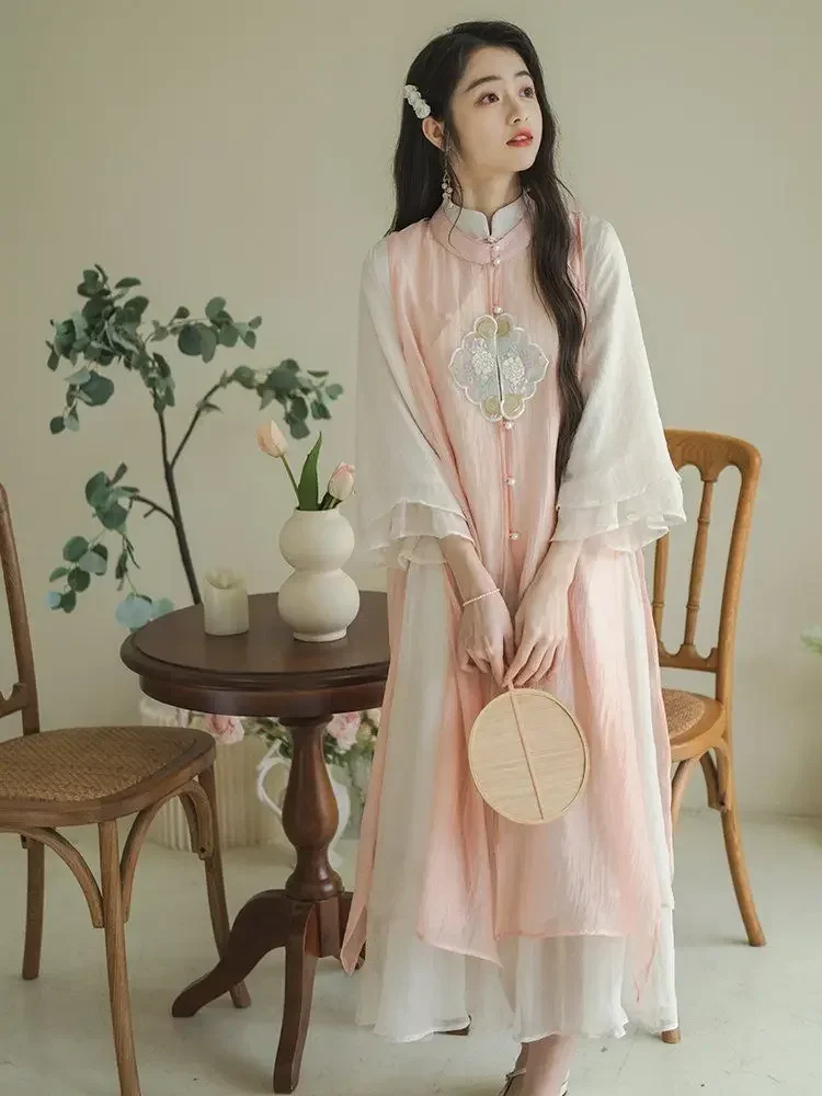 

3D Hanfu Traditional Chinese Dress Women's Clothes Pink Cloud Embroidery Cosplay Fairy Clothing Ancient Chinese Costume