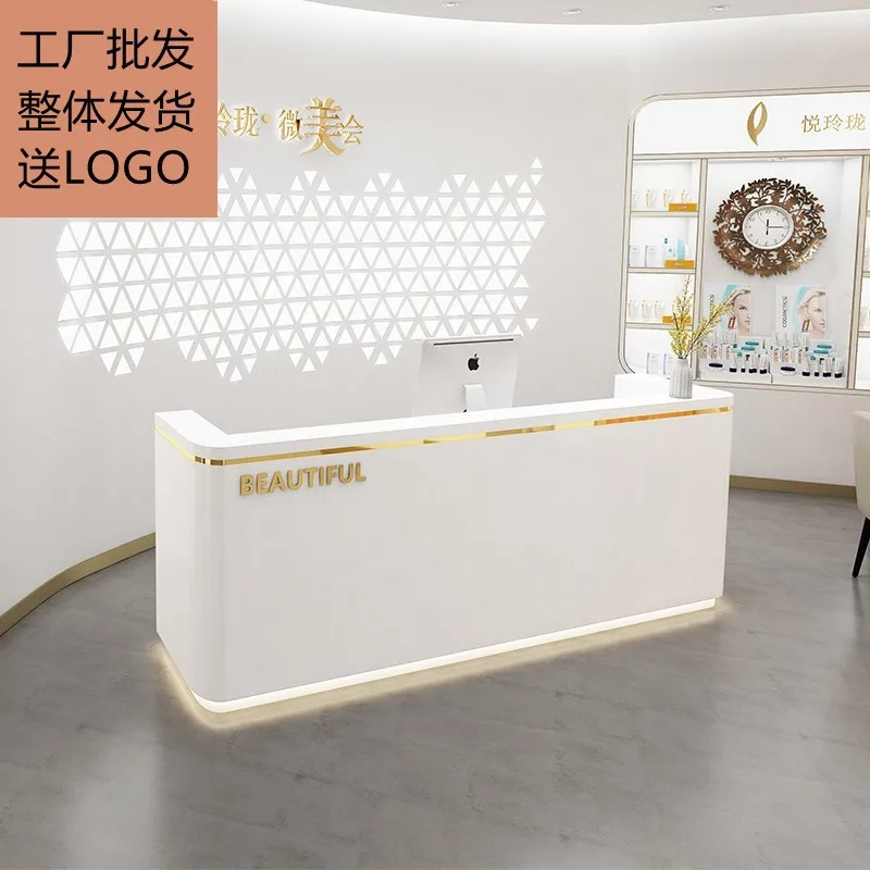 Marble simple checkout page Clothing store counter Barber shop Bar table Modern beauty front desk Company reception desk