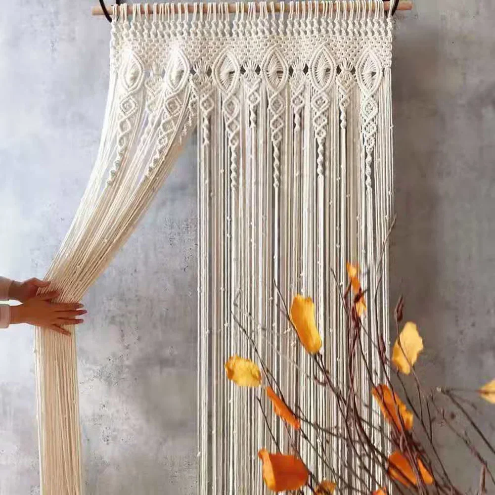 1pc Door Curtain 90*180cm/90*200cm/100*200cm Manual Woven Door Curtain Tapestry For Window Door Wedding Background Decoration