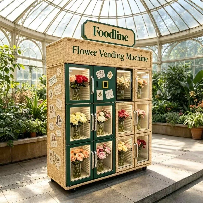 Climate Controlled Flower Vending Machine with Stable Elevator Delivery System for Fresh Floral Bouquet & Gift Box Self-service