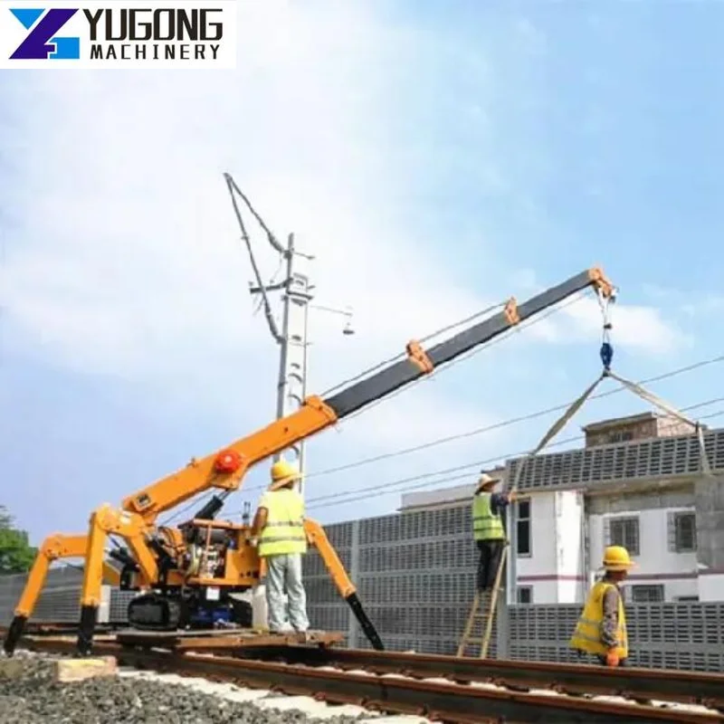 3-5Ton Crawler Spider Crane Telescopic Boom Electric Spider Lift Crane Hydraulic Mobile Spider Crane Trailer Mounted Boom Lift