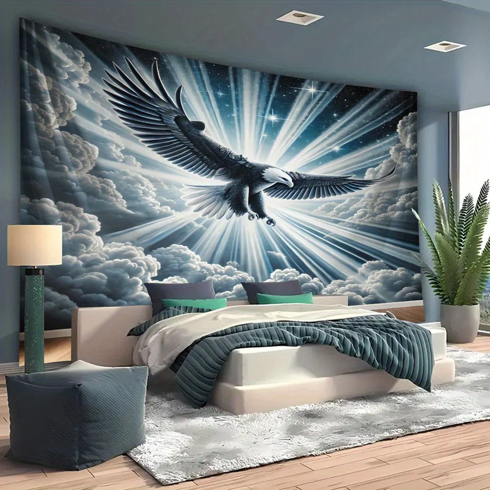 Large Eagle Flying Wall Mural Wallpaper Tapestry for Bedroom Decor Nature Wildlife Sky Background Art Print