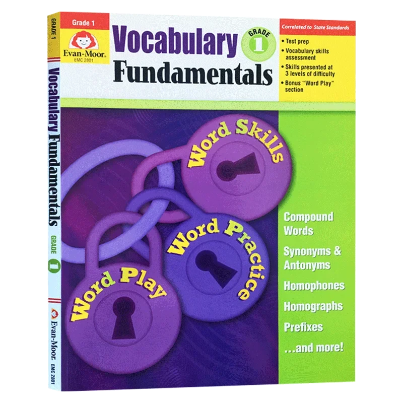 Evan-Moor Vocabulary Fundamentals, Grade 1 Workbook,aged 5 6 7 8, English book 9781608236589