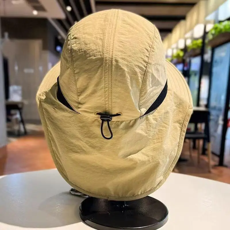Breathable Wide Brim Sun Hat With Neck Flap UV Protection Fisherman Hat With Wind Rope For Hiking Camping Fishing Beach view 5