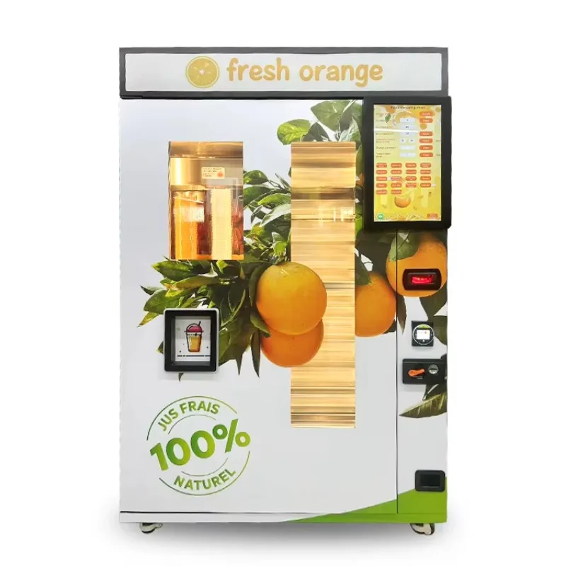 Automatic Customized 100% Pure Commercial Orange Juicer Fresh Juice Vending Machine Touch Screen Coin QR Code Steel Station