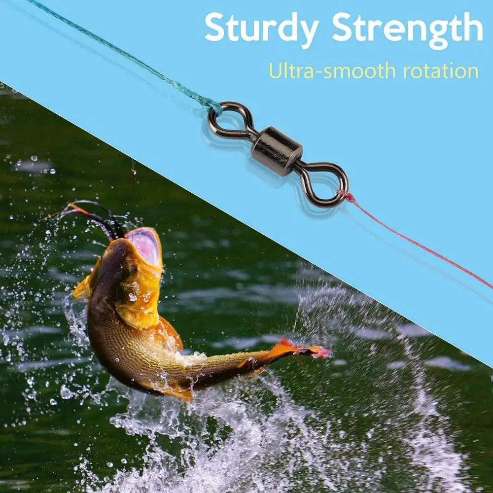 100Pcs/Lot Fishing Swivels Bearing Solid Rings Rolling Connector Plastic Rubber Durable High Strength Fishing Tackle Accessories
