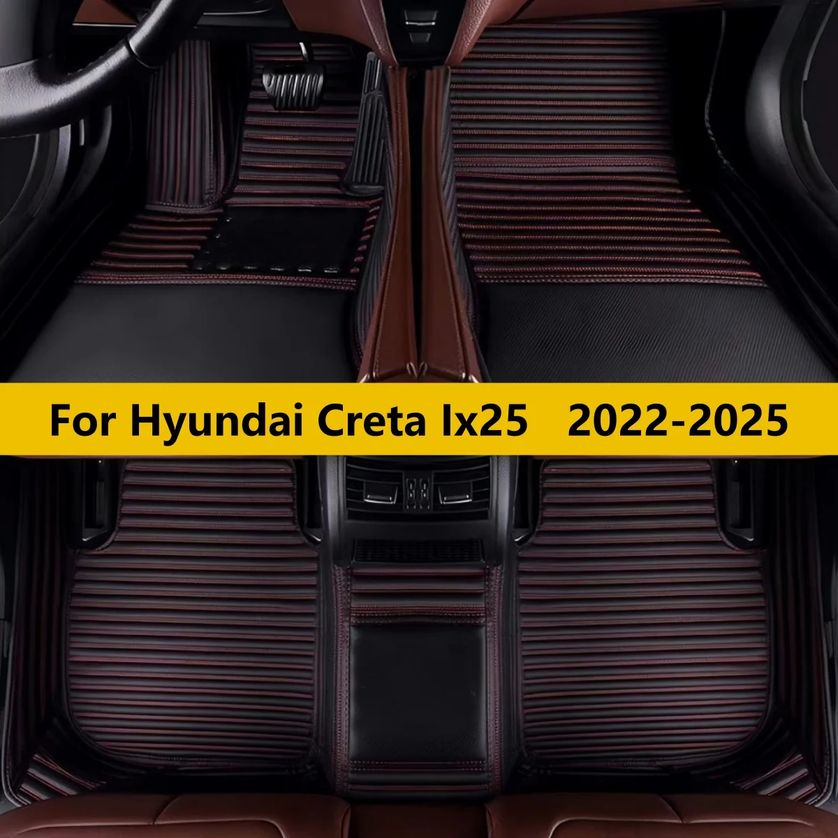 

Автомобильные коврики для Hyundai Creta Ix25 2022 2023 2024 2025, полный комплект, кожаные, всепогодные, автомобильные ковры и накладки