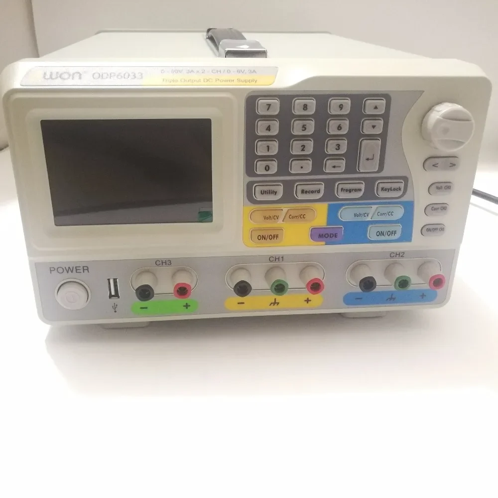 Saída tripla OWON ODP6033 com fonte de alimentação DC programável de 2 canais 0-60V/3A e 0-6V/3A