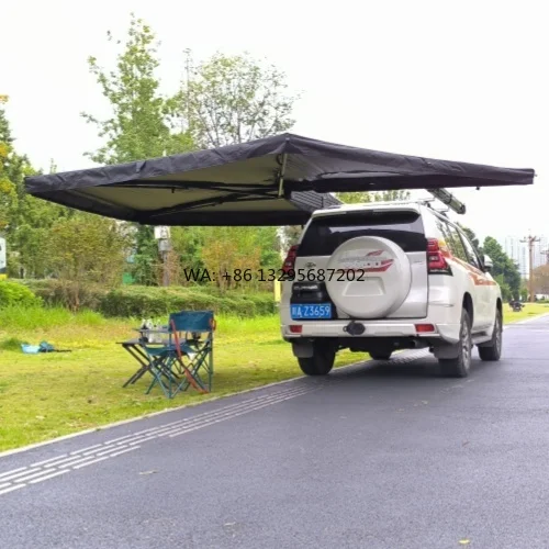 

Customizable Logo Retractable 4X4 D Hole 4X4 Offroad Freestanding Car Rooftop Tent Foxwing Awning Tents for Side Cars
