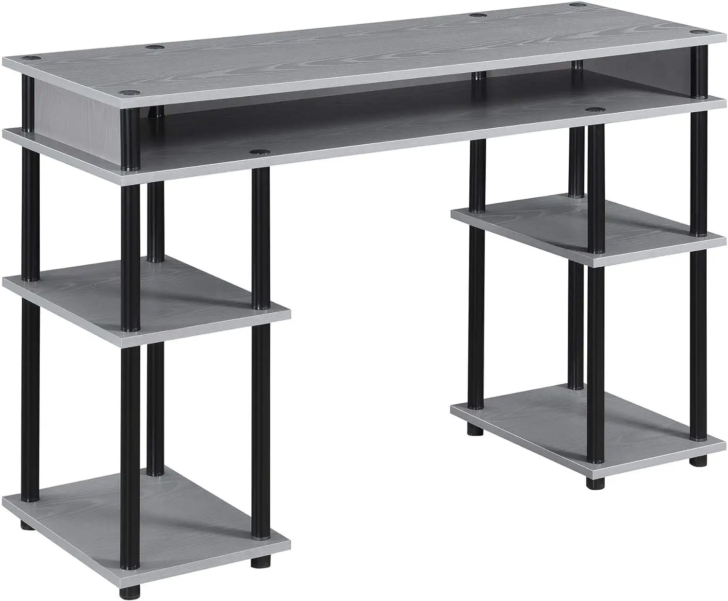 

No Tools Student Shelves Desk, 47.25" L x 15.75" W x 30" H, Gray/Black