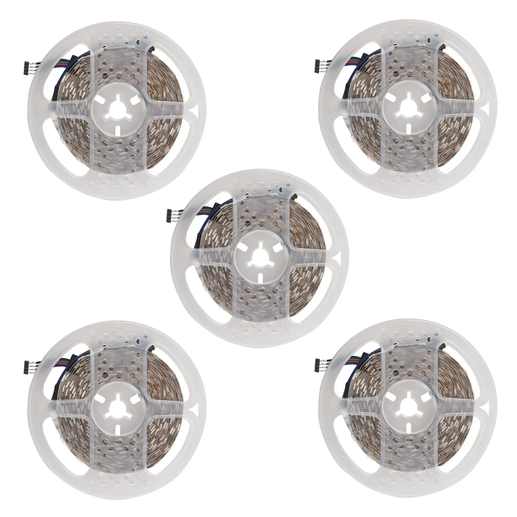 A02M-5Pcs 5M RGB 300 5050 LED Flexible Light Strip Non-Waterproof DC12V