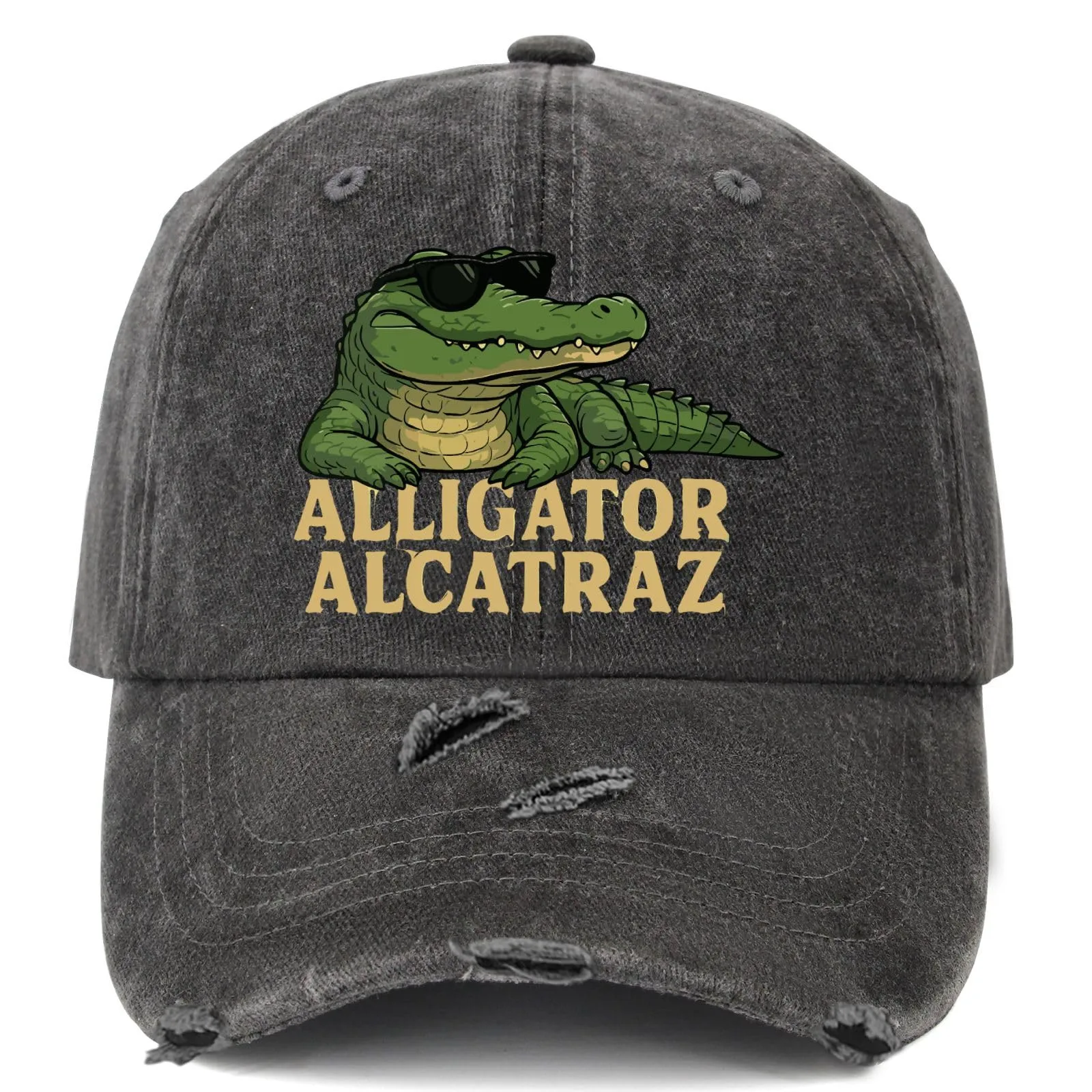 Everglades Alligator Alcatraz Hat Men's Baseball Cap Vintage Wash Daddy Cap Hip Hop Hats Adjustable Unisex Outdoor Sun Hat