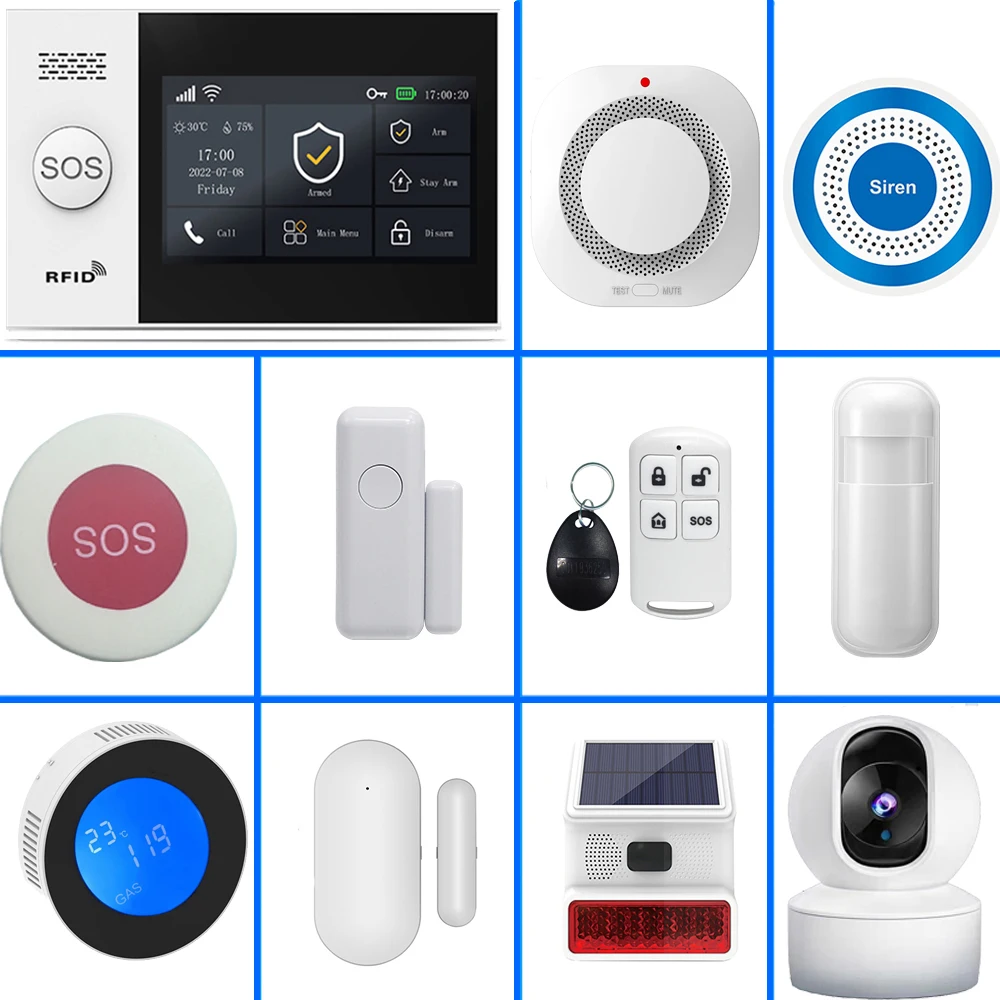 PGST 4G Tuya Smart Home Alarm System, WiFi 433MHz Wireless Home Security Alarm Combination Set
