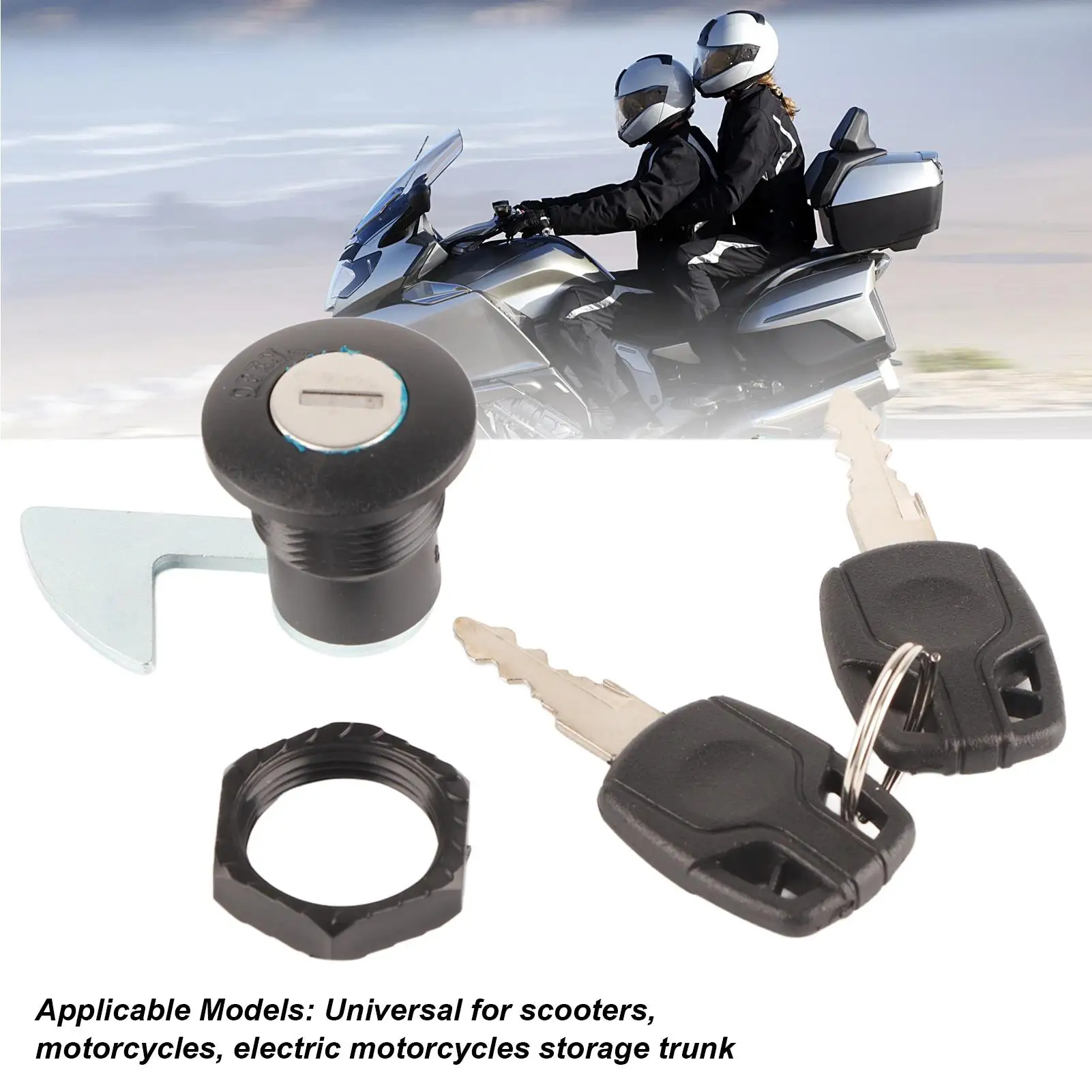 for electric Motorcycle Rear Trunk Lock - Durable Plastic Tail Storage Lock for Scooters