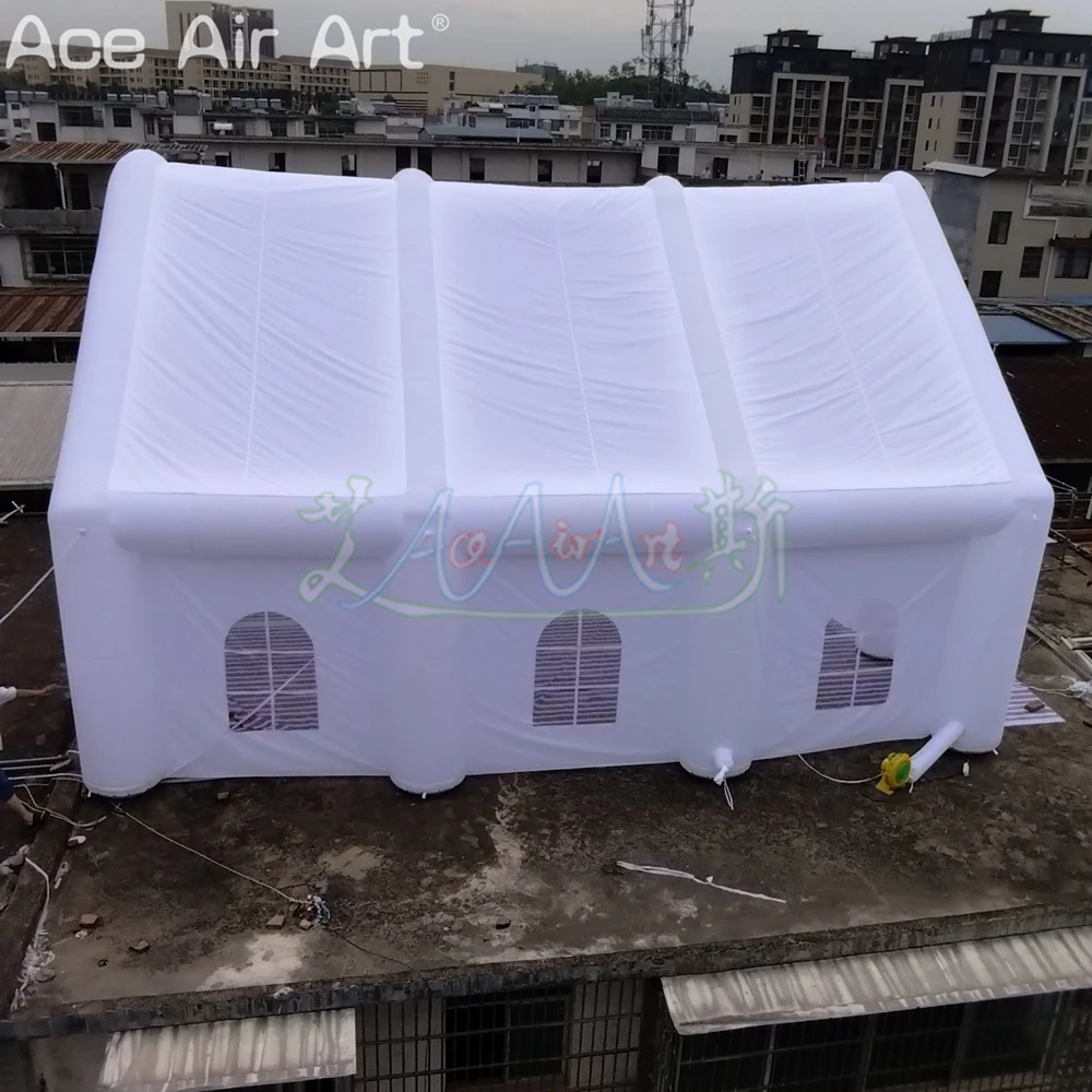 Envío Gratis tienda de fiesta inflable blanca boda iglesia marquesina de iluminación impermeable con bombillas LED para celebración o al aire libre