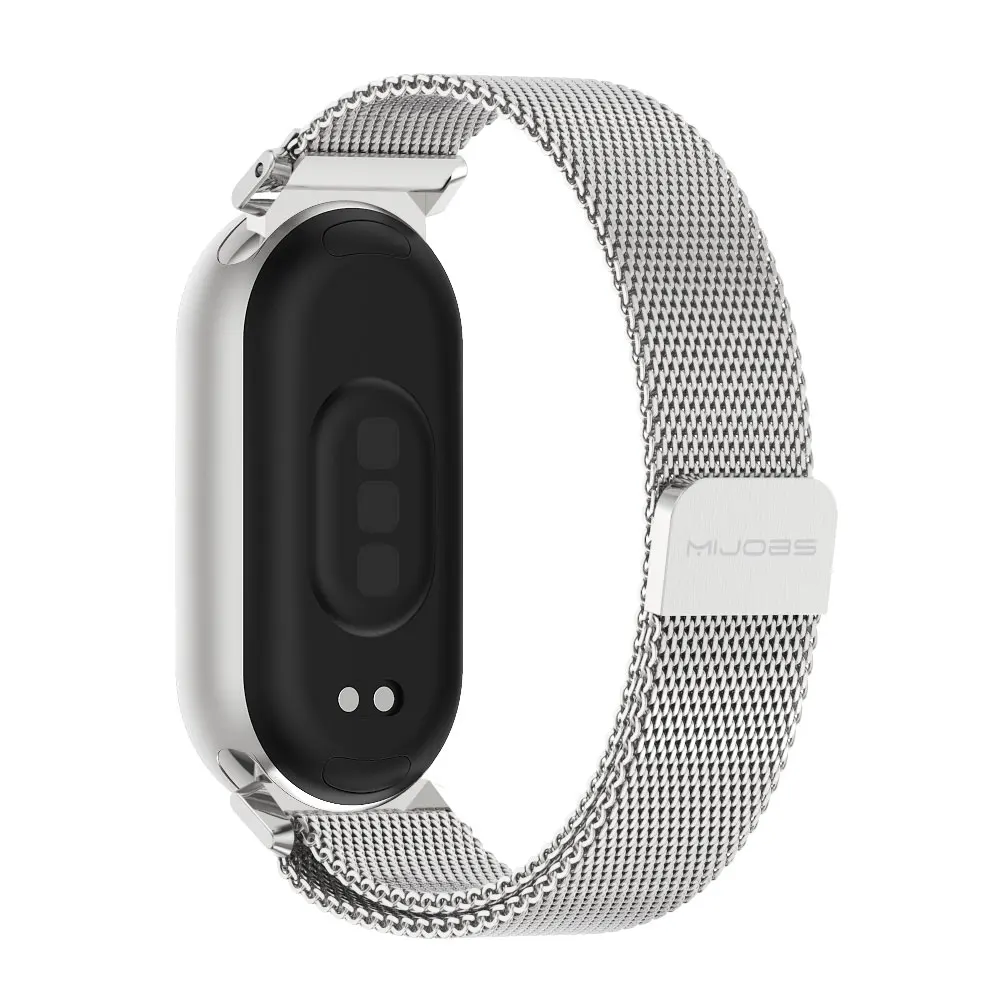 Mi Band 10 9 8 حزام معدني سوار Correa لـ for Xiaomi Mi Band 9 معصمه الفولاذ المقاوم للصدأ حزام الساعات الملحقات