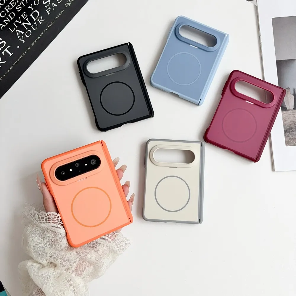 For HuaWei Pura X Max Fashion Phone Case Protection Hinge MagSafe Magnetic Pc Hard Shell Solid Color Back Cover
