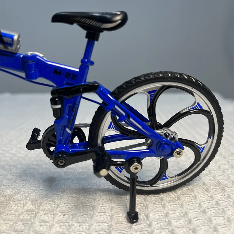 Mini modèle de vélo pliable en alliage moulé sous pression, vélo de montagne l'inventaire, course de doigts, simulation adulte, cadeaux de collection, jouets pour garçons, 1:10