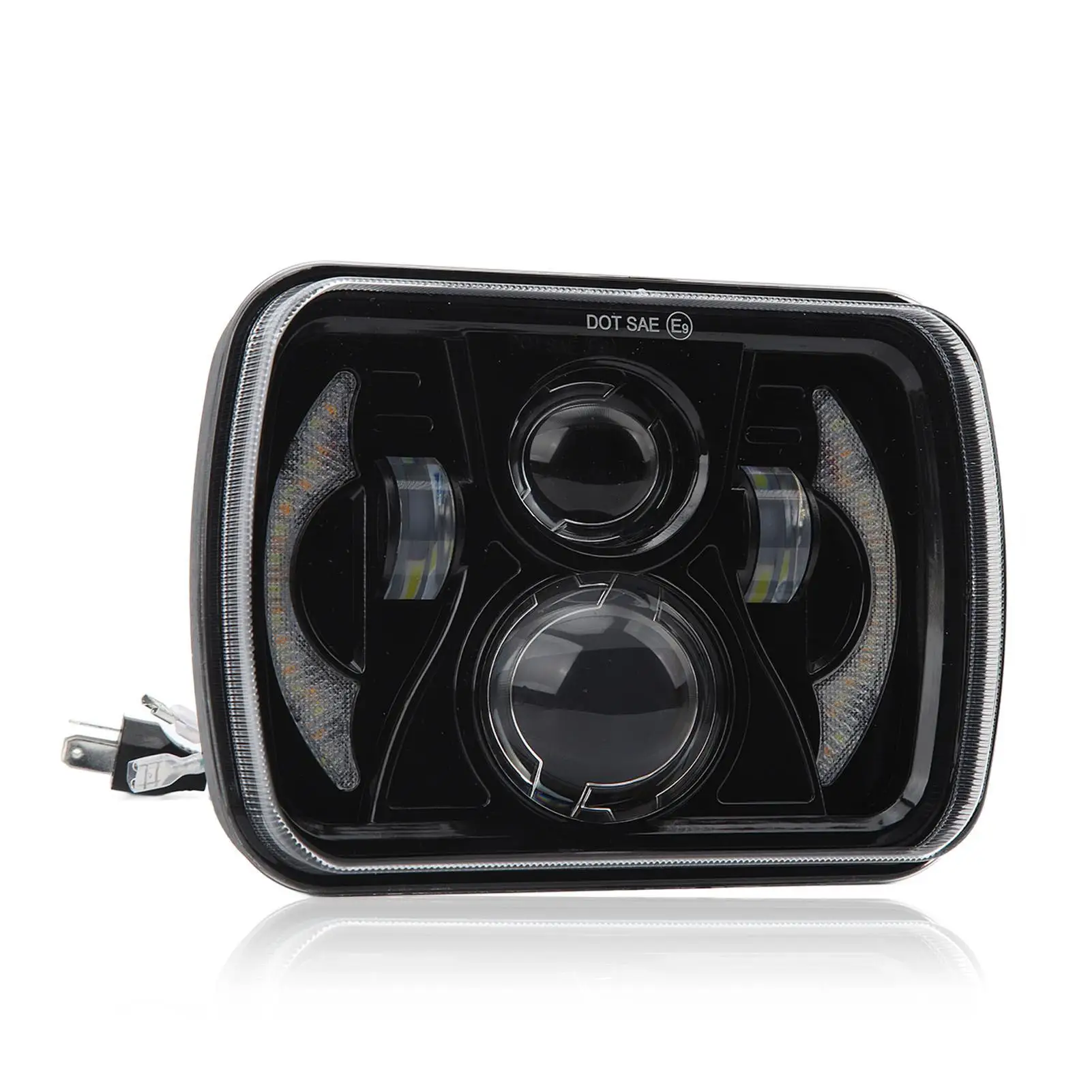 12-48V Signal Headlight with Transparent Housing - Durable Vehicle Headlamp