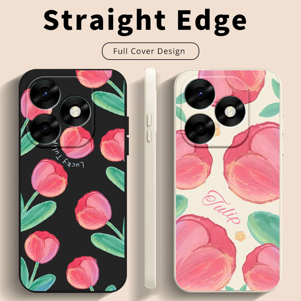 Phone Case For Itel S23 Plus A60 A70 A60s P55 Cover For itel P55 5G itelA60S itelA70 S23+ Soft Silicone Fashion Floral Styles