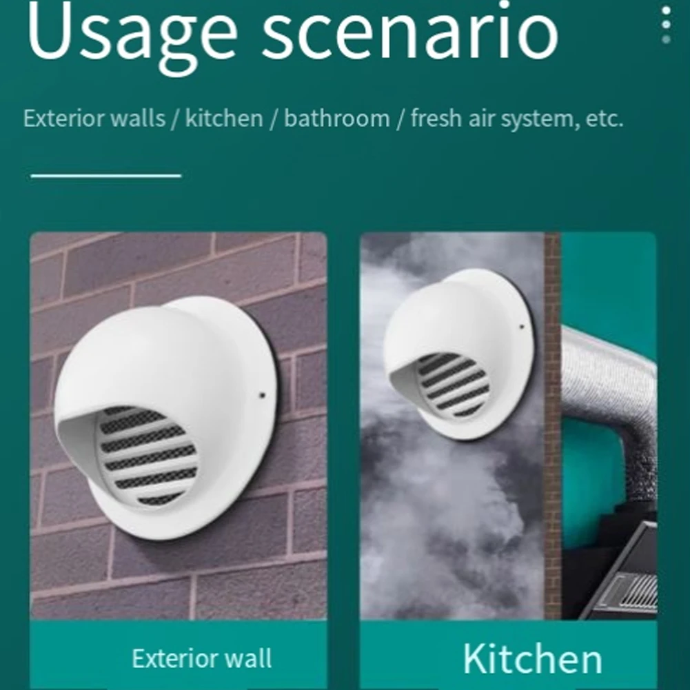 Grille de ventilation murale extérieure ronde en acier inoxydable, capot d'échappement pour conduit d'échappement, Grille de sortie d'air murale, chauffage rond et refroidissement