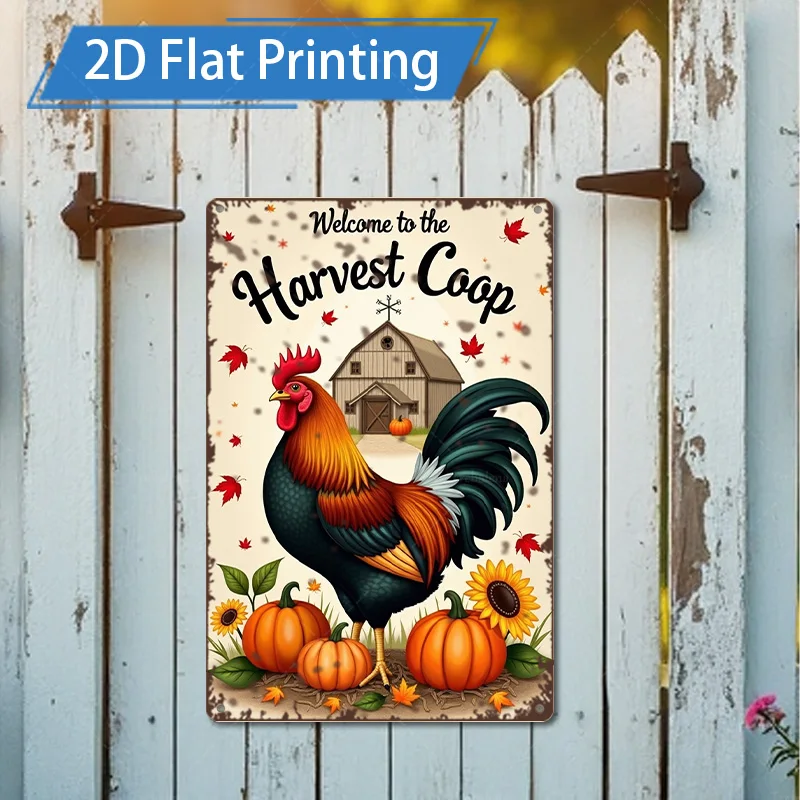 

1 шт. 8x12 дюймов металлический знак «Русский петух, знак урожая курятника» - Декор фермерского дома, металлическое настенное искусство»