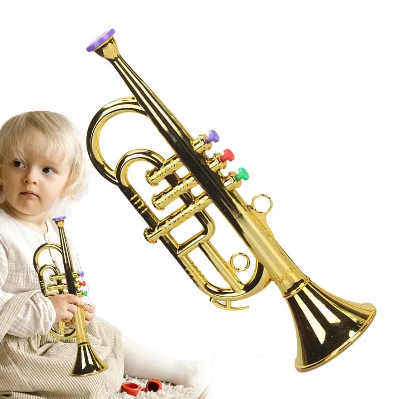 Trompete Horn Spielzeug Blechblasinstrumente Kinder Spielzeug Trompete Horn Eltern-Kind-Musikinstrumente Lehrmittel für Jungen Mädchen Kleinkind