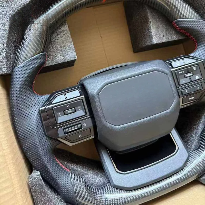 For Toyota Camry Highlander FJ Prado Land Cruiser LC250 Old To New Carbon Fiber Steering Wheel Assembly With Decorative Cover view 3