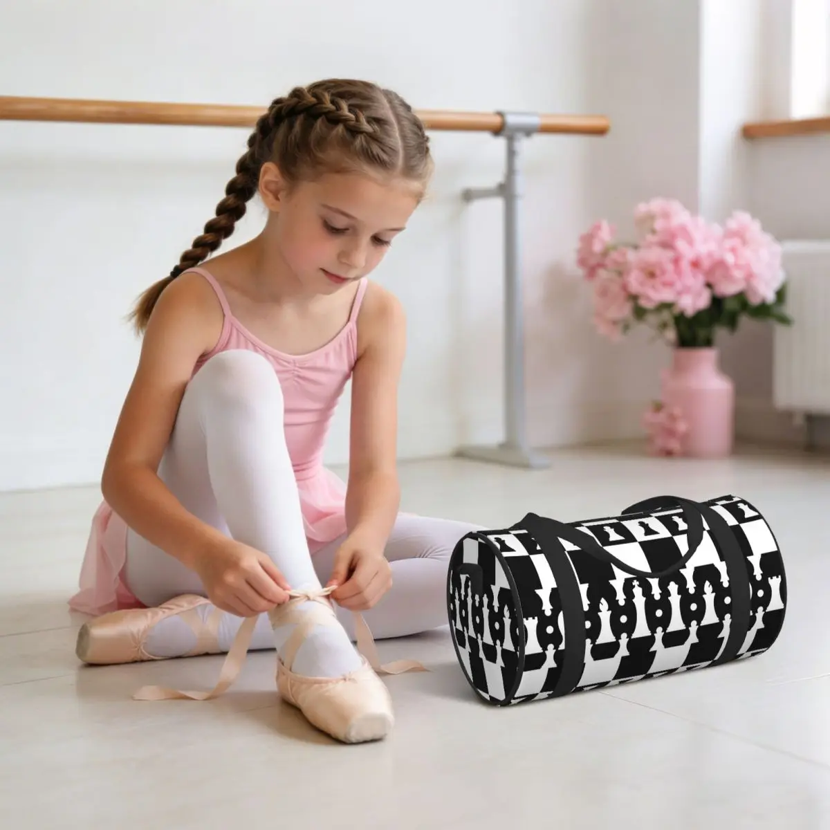 Chess Pieces On Board Chessboard Luggage Bag Multi-Functional Duffle Tote Bag Handbags Gym Bags Fitness Bag for Boys Girls