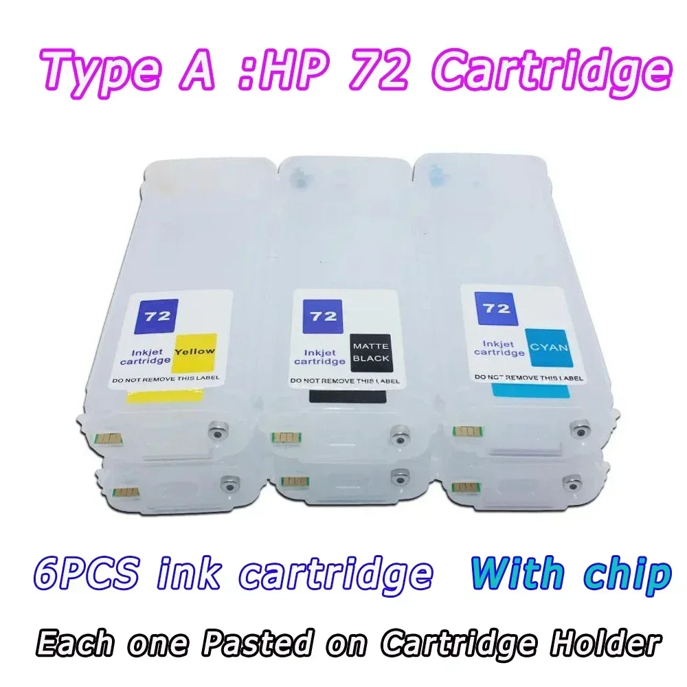 T1120 Printer Cartridge For HP72 HP 72 Refillable Ink Cartridge With Permanent Chip 280ML For HP T790 T795 T1100 T1300 T2300 - Image 3