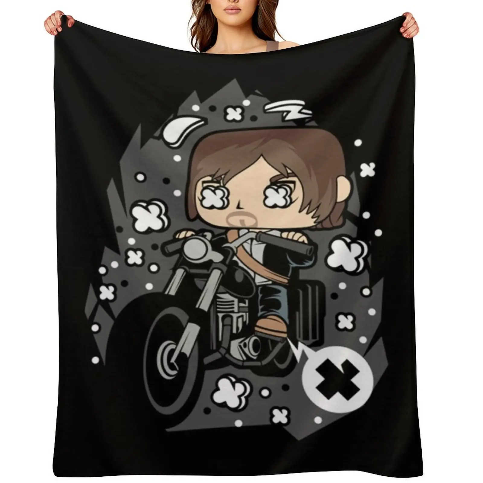 

Daryl Dixon Pop Art Throw Blanket Vintage Tourist Plaid Retros Blankets