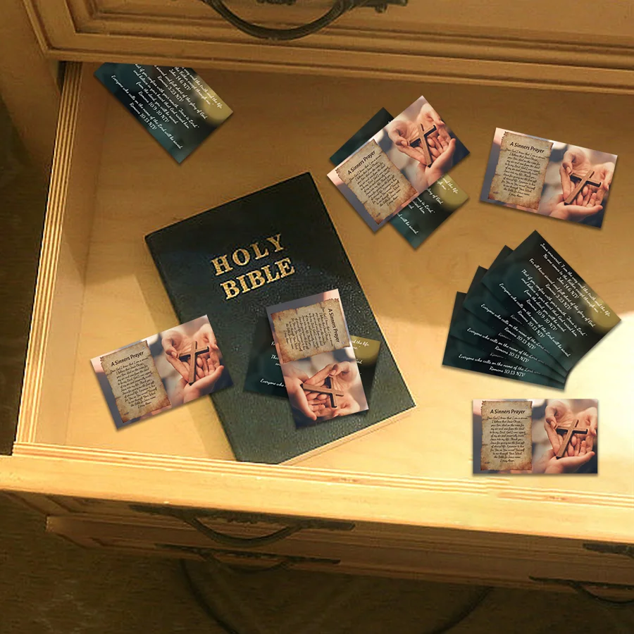 100 Pcs Gospel Tract Card Salvation Cards Pocket Holy Postcards Prayer Postcards Christian Inspirational Bible Verses Bookmark